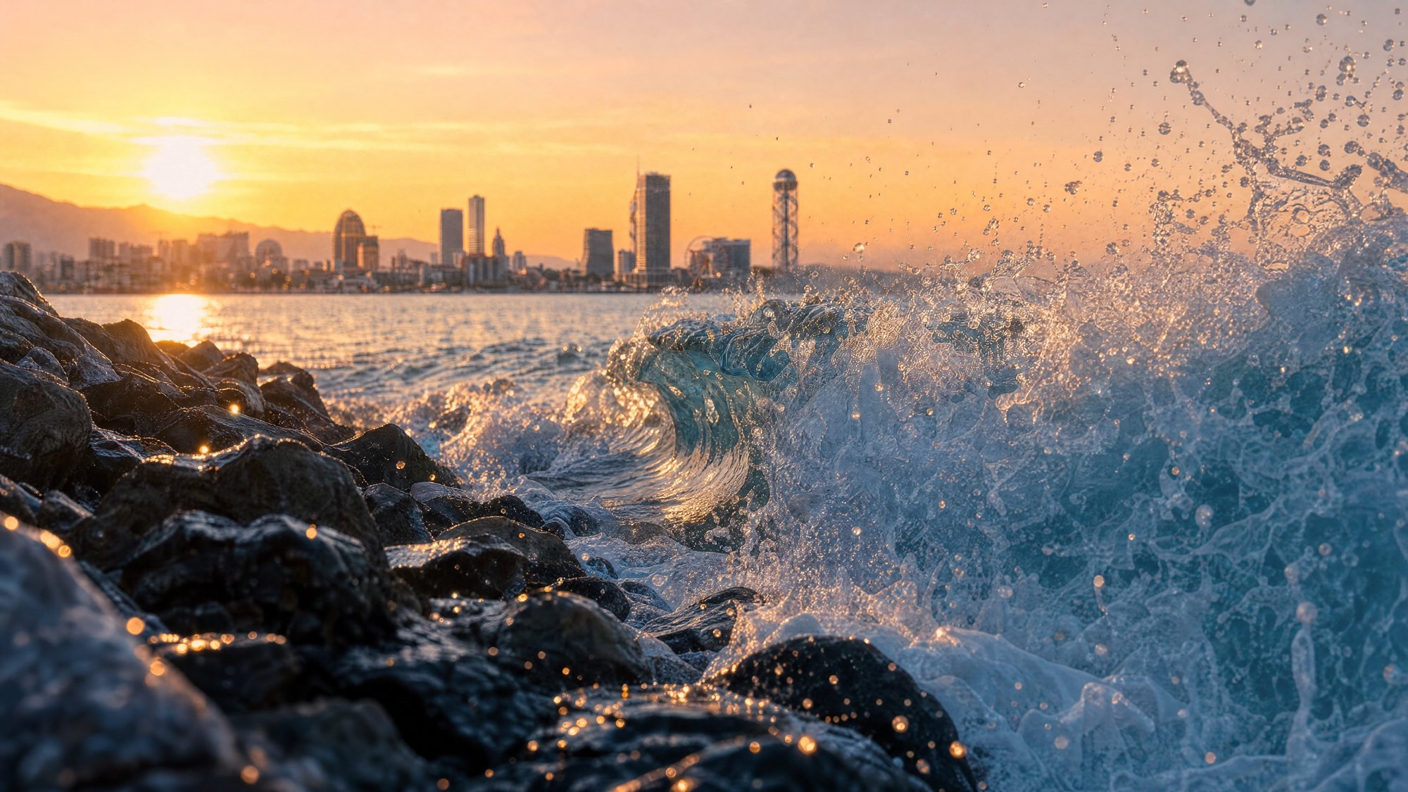 Ambassadori Island Batumi — view over batumi city and the sea, the island district of ONE PENINSULA by HOLM Developments